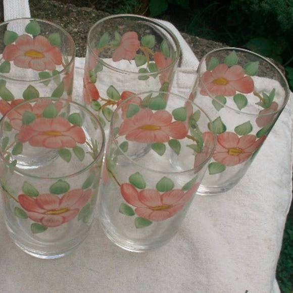 Vintage Prairie Rose Imperial Glass Tumblers - Picture 7 of 8